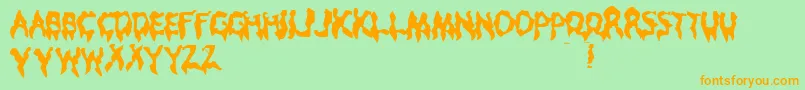 DROOP    Font – Orange Fonts on Green Background