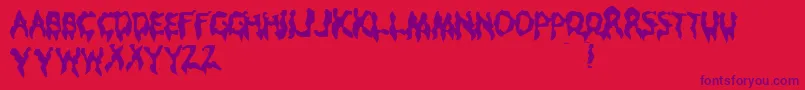 DROOP    Font – Purple Fonts on Red Background