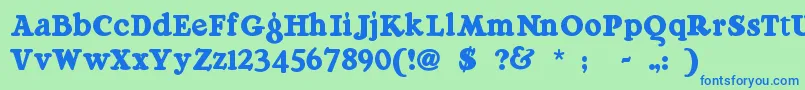 Police Raggmoppregular – polices bleues sur fond vert