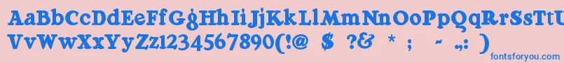 Czcionka Raggmoppregular – niebieskie czcionki na różowym tle