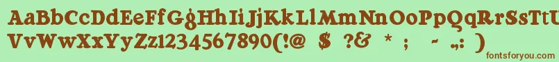 fuente Raggmoppregular – Fuentes Marrones Sobre Fondo Verde