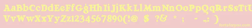fuente Raggmoppregular – Fuentes Amarillas Sobre Fondo Rosa