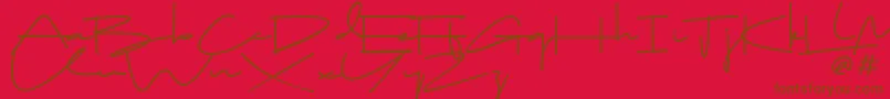 フォントDrop Stay – 赤い背景に茶色の文字