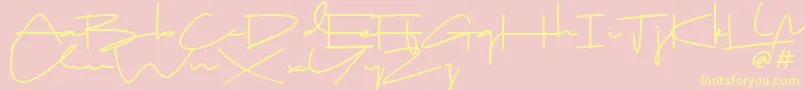Drop Stay Font – Yellow Fonts on Pink Background