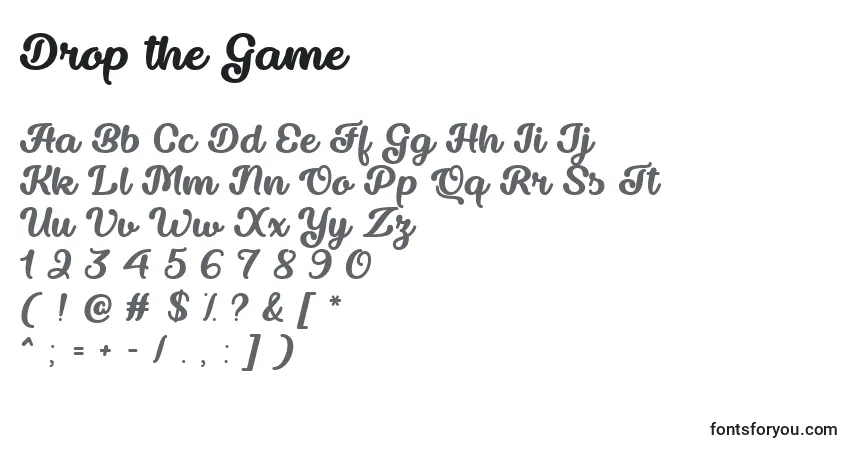 Шрифт Drop the Game   – алфавит, цифры, специальные символы