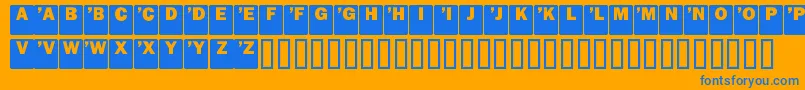 Police DropCaps Sans – polices bleues sur fond orange