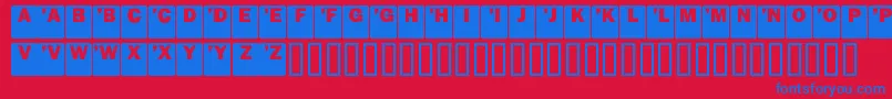 DropCaps Sans-Schriftart – Blaue Schriften auf rotem Hintergrund