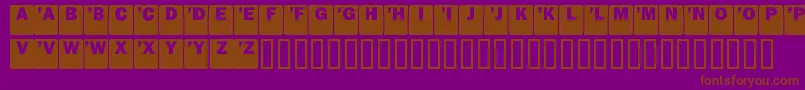 フォントDropCaps Sans – 紫色の背景に茶色のフォント