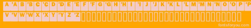 DropCaps Sans-Schriftart – Rosa Schriften auf orangefarbenem Hintergrund