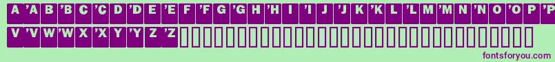 Шрифт DropCaps Sans – фиолетовые шрифты на зелёном фоне