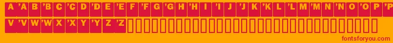 DropCaps Sans-Schriftart – Rote Schriften auf orangefarbenem Hintergrund