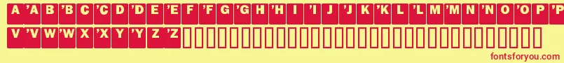 DropCaps Sans-fontti – punaiset fontit keltaisella taustalla