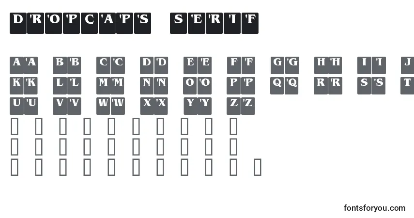 DropCaps Serif-fontti – aakkoset, numerot, erikoismerkit