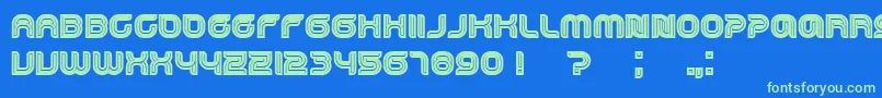 フォントDropped – 青い背景に緑のフォント