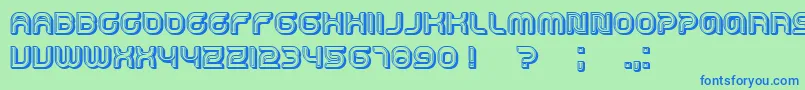 Dropped3D Font – Blue Fonts on Green Background