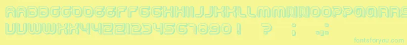 Dropped3D Font – Green Fonts on Yellow Background
