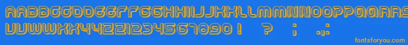 Dropped3D Font – Orange Fonts on Blue Background