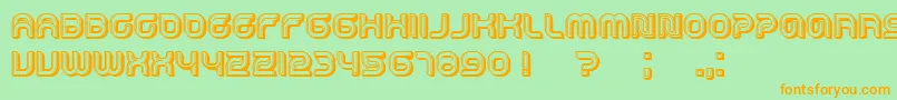 Dropped3D Font – Orange Fonts on Green Background