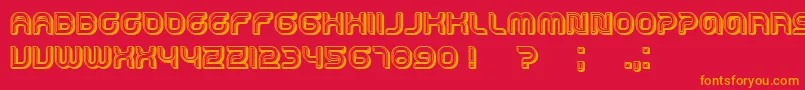 Dropped3D Font – Orange Fonts on Red Background