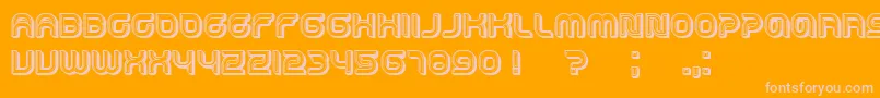 Czcionka Dropped3D – różowe czcionki na pomarańczowym tle