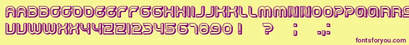 Dropped3D Font – Purple Fonts on Yellow Background