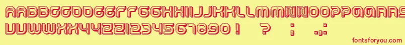 Dropped3D Font – Red Fonts on Yellow Background