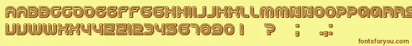 Dropped3DFilled Font – Brown Fonts on Yellow Background