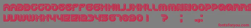 フォントDropped3DFilled – 赤い文字の灰色の背景