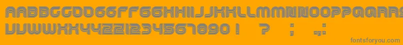 DroppedOutlined-Schriftart – Graue Schriften auf orangefarbenem Hintergrund