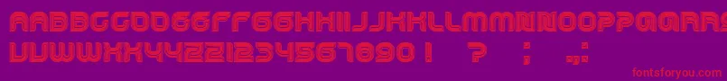 DroppedOutlined-Schriftart – Rote Schriften auf violettem Hintergrund