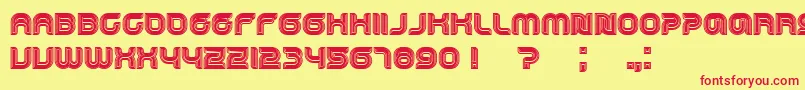 DroppedOutlined Font – Red Fonts on Yellow Background