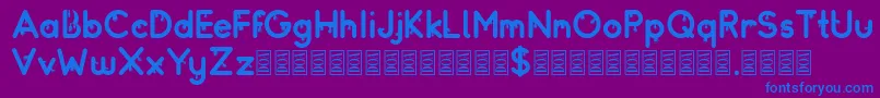 フォントDrops – 紫色の背景に青い文字