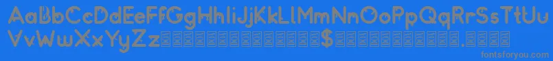 Weitere Informationen zur Drops-Schriftart Drops-Schriftart – Graue Schriften auf blauem Hintergrund