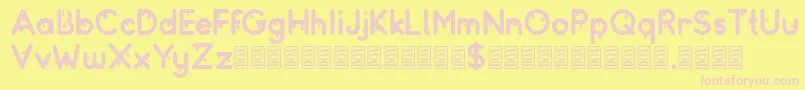 フォントDrops – ピンクのフォント、黄色の背景