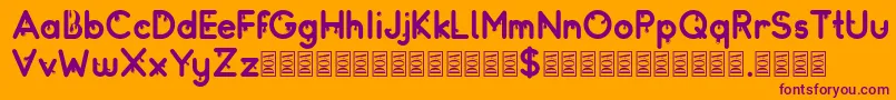 Drops Font – Purple Fonts on Orange Background