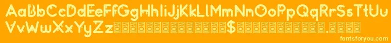 Drops Font – Yellow Fonts on Orange Background