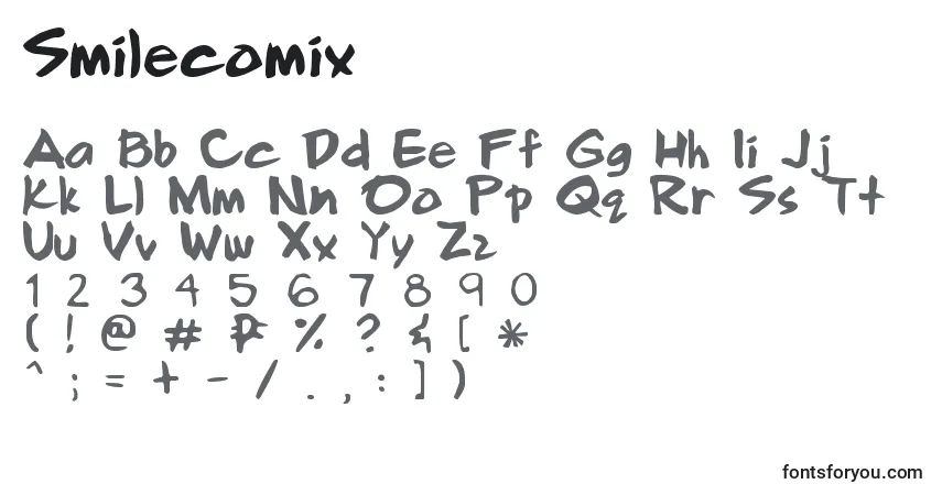Schriftart Smilecomix – Alphabet, Zahlen, spezielle Symbole