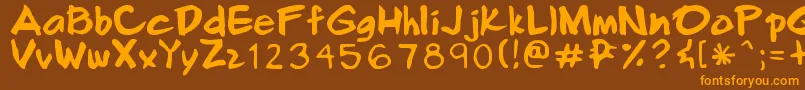 Smilecomix Font – Orange Fonts on Brown Background