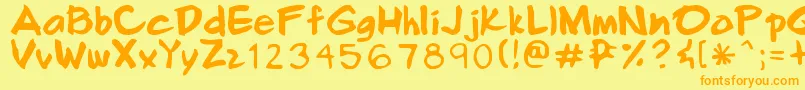 Smilecomix Font – Orange Fonts on Yellow Background