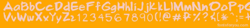 Smilecomix Font – Pink Fonts on Orange Background