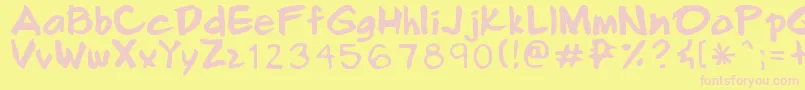 Smilecomix Font – Pink Fonts on Yellow Background