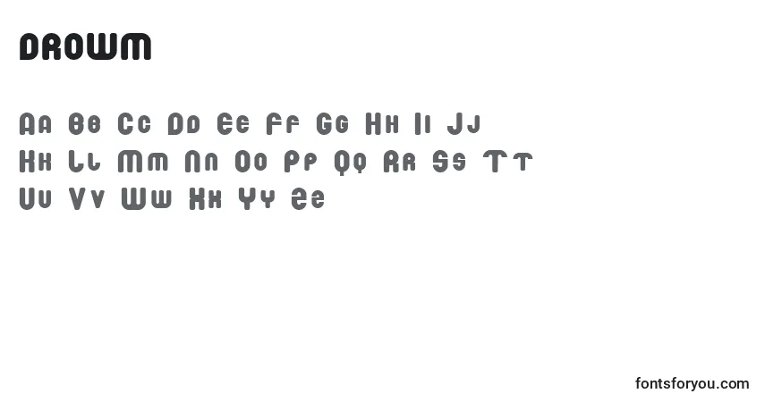 Шрифт DROWM    (125560) – алфавит, цифры, специальные символы