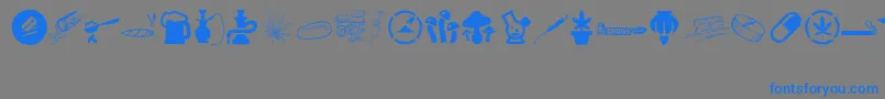 DRUGS Font – Blue Fonts on Gray Background