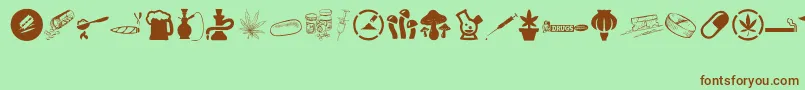 DRUGS Font – Brown Fonts on Green Background