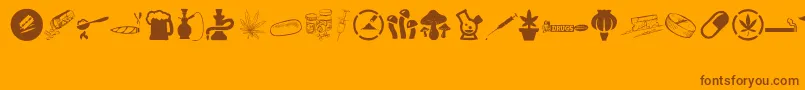 DRUGS Font – Brown Fonts on Orange Background