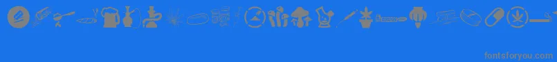 DRUGS Font – Gray Fonts on Blue Background