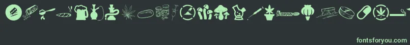 DRUGS Font – Green Fonts on Black Background
