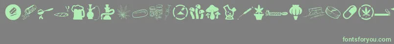 DRUGS Font – Green Fonts on Gray Background