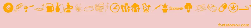 DRUGS Font – Orange Fonts on Pink Background