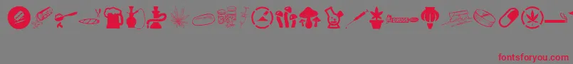 DRUGS Font – Red Fonts on Gray Background